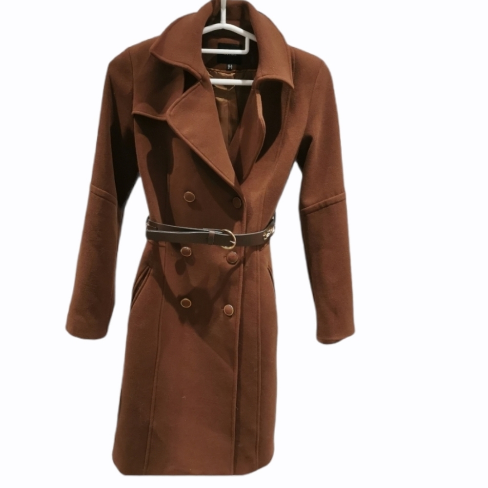 Brown double breasted coat
